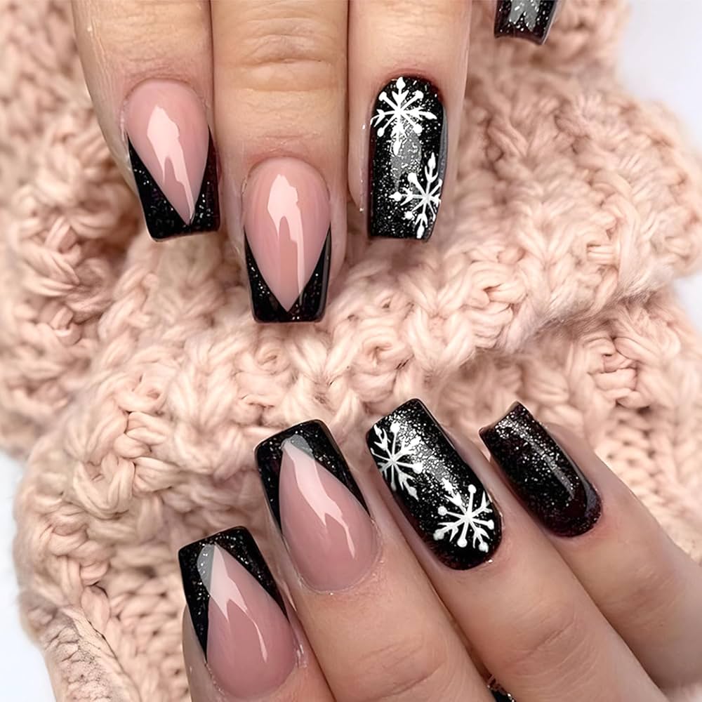 Black Christmas Nails