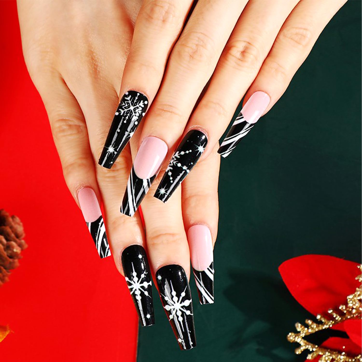 Black Christmas Nails